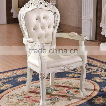 Upscale Leather Solid Wood Armchair photo-2
