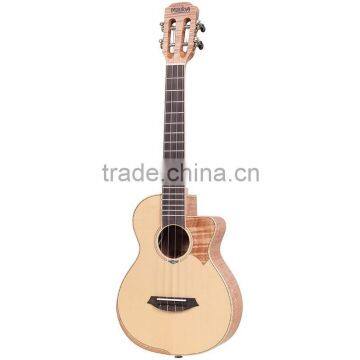 High quality ukulele,solid spruce top with cut design and fishman EQ,factory OEM