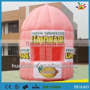 Hot sale pink lemoande inflatable advertising booth