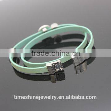 Hot Sale Pu Leather Natural White Stone Crystal Leather Magnetic Clasp photo-2