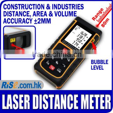 Area Volume Measurer Range Finder Accuracy 2mm 80m/262ft Laser Distance Meter