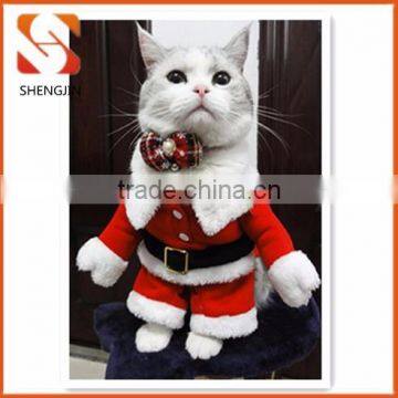 2015 Lovely Christmas Pet Clothes With plush collar New Pet Product For Dog Cute Dog Cat Clothes Red