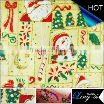 Satin Printed Christmas Decoration Fabric