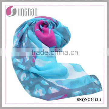 2015 Fashion Animal Camouflage Pattern 100% Polyester Silk Scarf