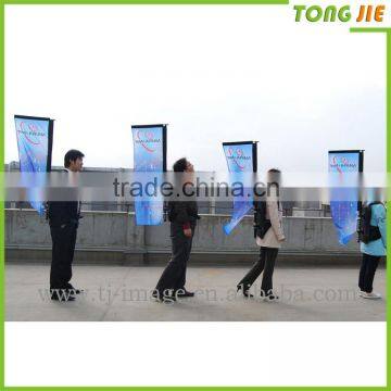 moving advertising flag, backpack rectangle flag
