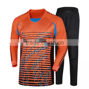 Custom high quality padded sublimation orange football goalkeeper jersey