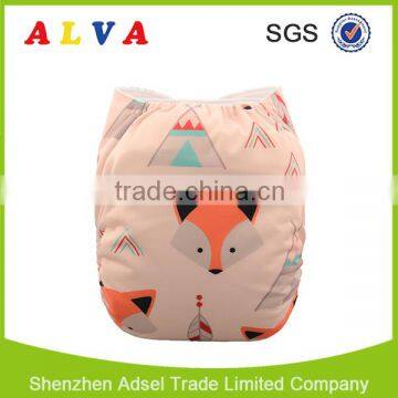 Alva Fox New Pattern of Baby Nappies Adjustable Baby Cloth Diapers