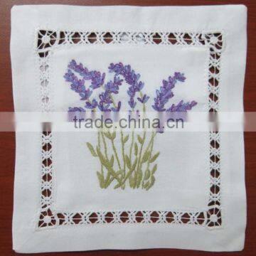 Hand Embroidered Lavender Sachet/bag/pillow-lavender Embroidery (design #23)