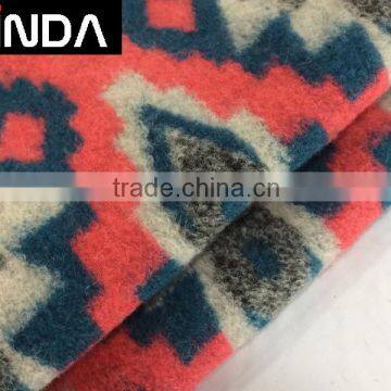 Wool acrylic blend jacquard knitting fabric for women overcoat