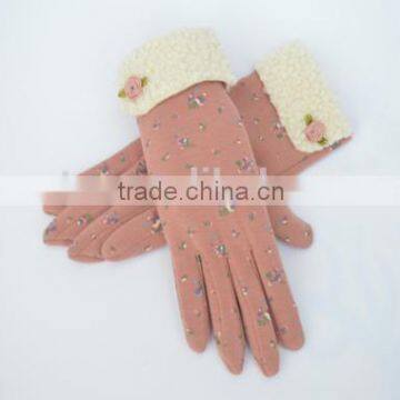 Sweet Pink Style Finger Touch Screen Gloves For Girls