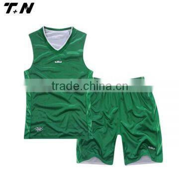 Green and White Reversible Basketball Jersey Design