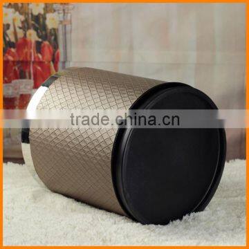 Creative Leather Cover Household Trash Without Double Bedroom Amenity Continental Trash 10L Free Shipping photo-3