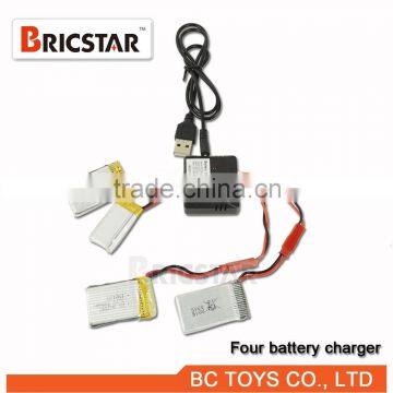 Hot selling 1 to 4 USB spare parts four battery charger for Lipo battery.