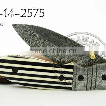 Damascus Steel Folding Knife DD-14-2575