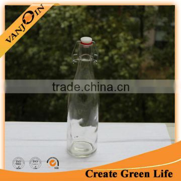 Empty Clear Swing Top Glass Bottle