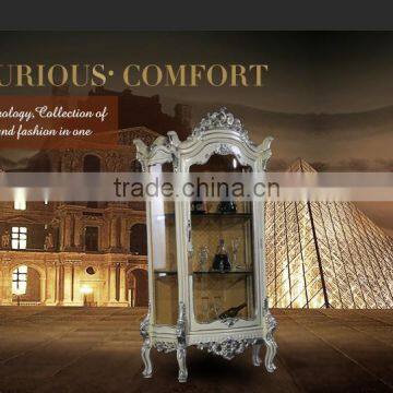 Plain White Wood and Glass Wine Cabinet for Dinning Room Furniture photo-4