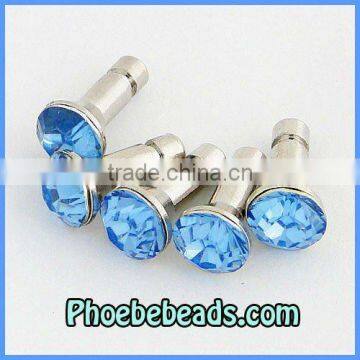 Wholesale New Cell phone Earphone Dustproof Jack Plug Crystal Rhinestone Diamond Anti Dust Stopper For Iphone MDP-A01