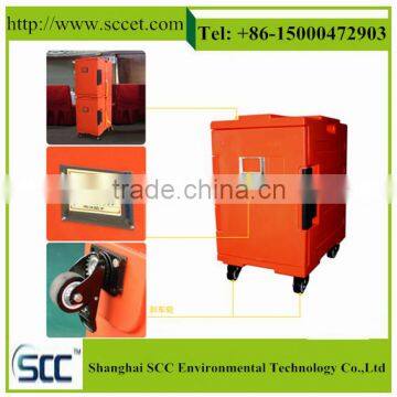 GN Pans Food Warm Containers on Wheels and Handle, for Hot Food Storage photo-3