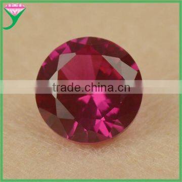 5# red round rough polished synthetic gemstone ruby with aaa grade