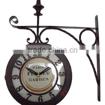 Quartz Double Sides Metal Wall Clock