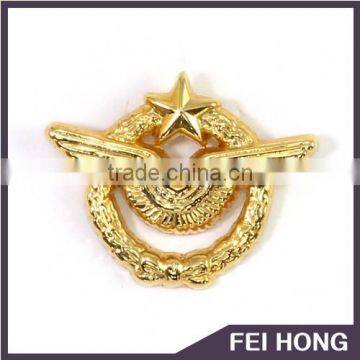 Good quality custom gold metal wing star badges for sale