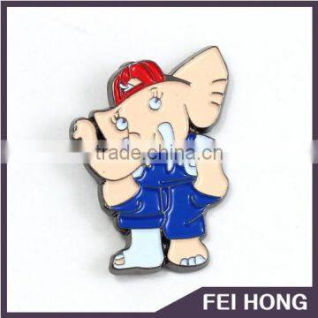 Low MOQ cartoon elephant character pin badge