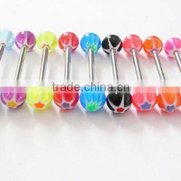 Colorful Stainless Steel Tongue Ring