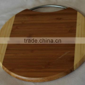 Potable round shaped chopping blocks with stainless steel handle,beauty choping board sets