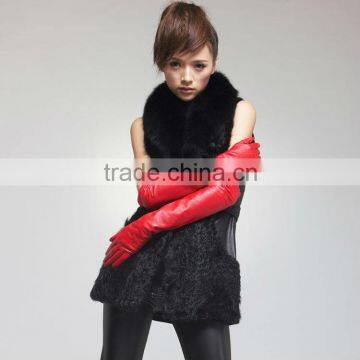 Newest Fashion Polish Leather red long opera Glove For women