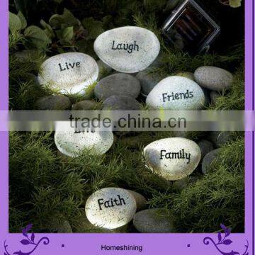 resin craft led stone light with words