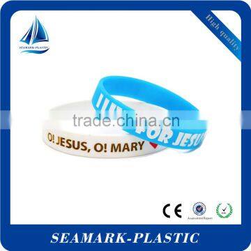 2016 promotional gifts custom made deboss silicone bracelet with color filled