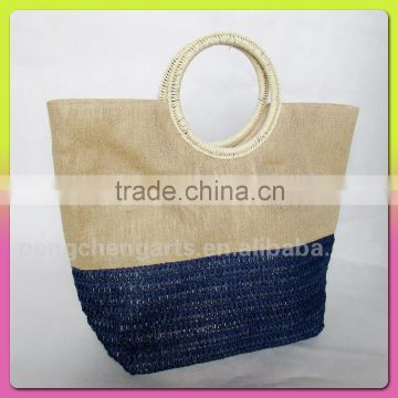 promotional paper straw bag jute handbag