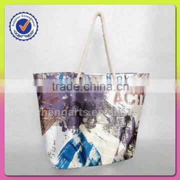Printed Polyester Beach Bag and Women Shopping Handbags photo-2