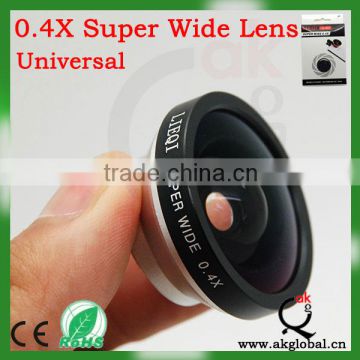 Universal clip 0.4x super wide angle lens for iphone ipad samsung htc sony mobilephone , clip suitable to most cellphone