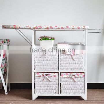 White Paulownia Wooden Ironing Board in Cabinet With Reliable Quality