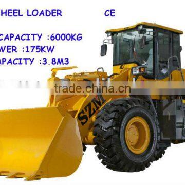 6Ton szm966L/968/988 (ZL60) Wheel Loader with CAT Engine ZF Gearbox Big wheel loader with CE made in china