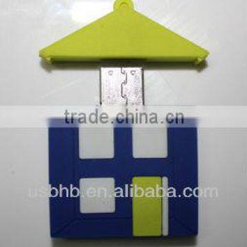 house shape usb removable disk pvc usb memory for realty industry