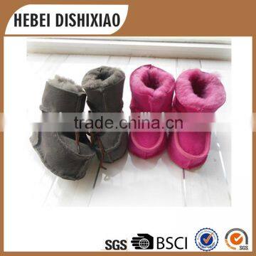 Customize Warm Baby Shoes Soft Leather Fur Baby Shoes For Winter