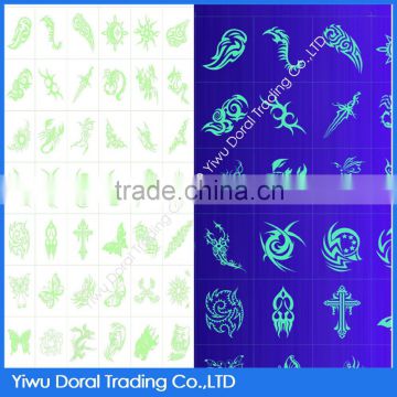 Wholesale Glow in the Dark Tattoo Body Art Metallic Temporary Luminous Tattoo Sticker