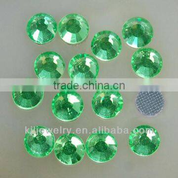 Best quality ss10 peridot iron on rhinestones loose flat back hot fix rhinestone