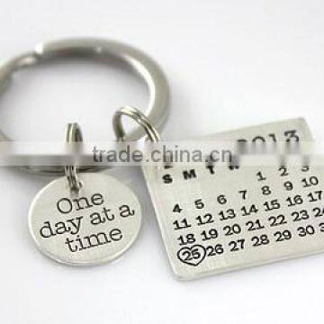 Rectangle Metal Calendar Keychain