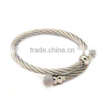 Cheap wholesale fashion good quality stainless steel stone cuff bangle bracelet LB8224-5