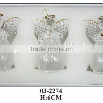 white glass angel for christmas decorations