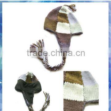 kids color block knitting pattern earflap hat