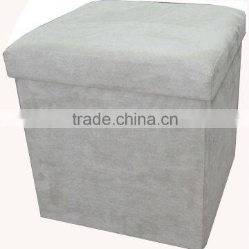 stronger!! Ivory Suede foldablestorage ottoman