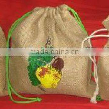 2016 High quality jute draw string bags