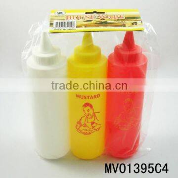3pcs Ketchup Bottle Set/ Condiment squeeze bottle set