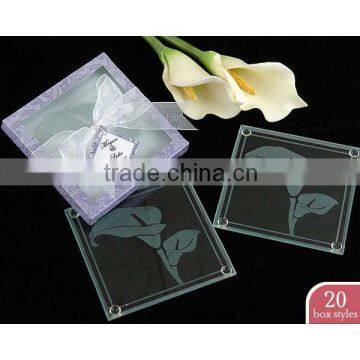 New style 10*10 cm square silk-screen glass coasters                        
                                                Quality Choice