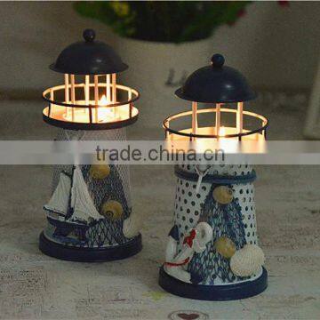 2015 New Design Mediterranean Style Lighthouse Metal Candle Holder photo-2