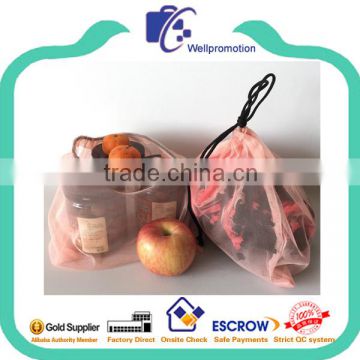 Mesh small drawstring bags for fruits and vegetables